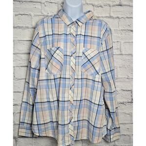 NWT Confess Shirt Womens Size XL Plaid Long Sleeve Button Down